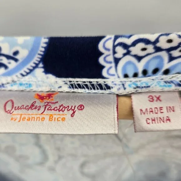 Quacker Factory By Jeanne Bice Blue Butterfly Embellished Rhinestones Top 3x - Picture 12 of 12